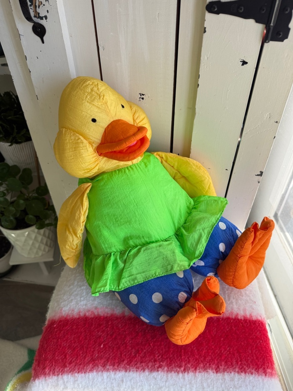 VTG! 18” PLUSH CREATIONS 1991 YELLOW CHICK DUCK EASTER NYLON PUFFALUMP SOFT TOY
